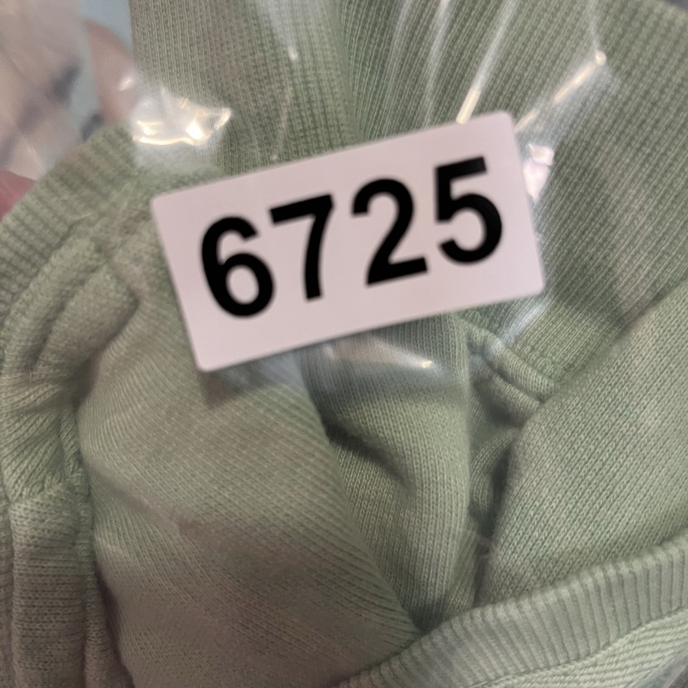 Pact Organic Cotton Sweatshirt XL Sage Green Raglan Raw Hem Pullover - Picture 6 of 6